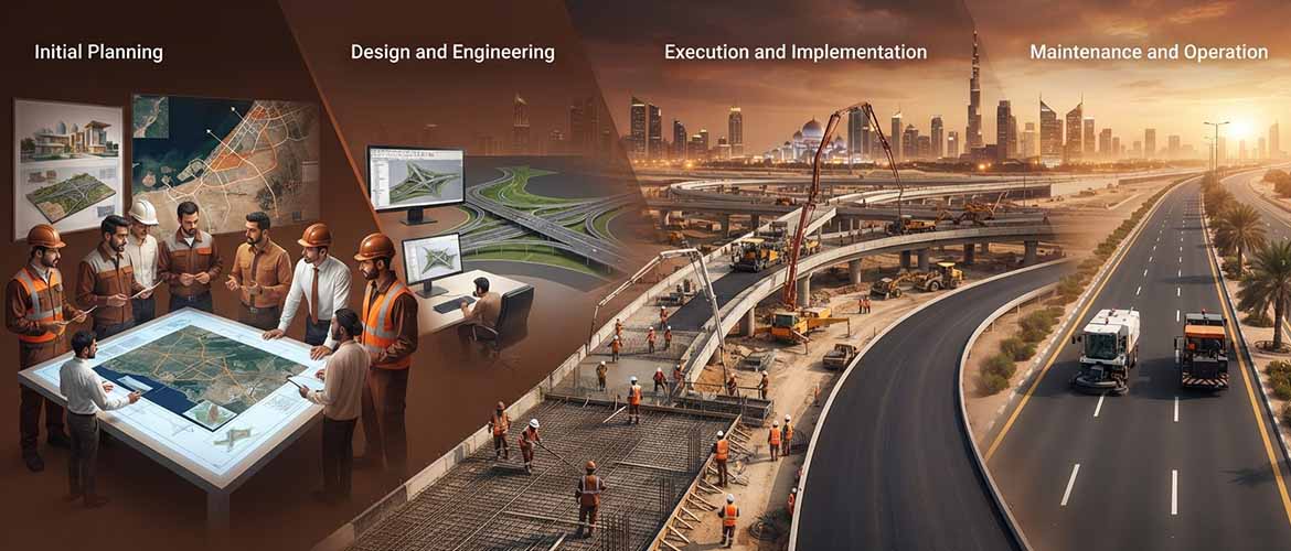 الدليل الشامل لإنشاء الطرق في الإمارات: من التخطيط والتصميم إلى التنفيذ والصيانة
